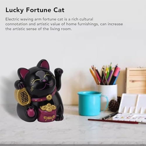 Image of SAMVARDHAN Plastic Maneki Neko Lucky Cat, Waving Arm Solar Powered Good Luck Wealth Welcoming Display Car Decor Paw Up with Arm, Decor Item for Home, Office and Car (Yellow), 5 x 6.5 Cm