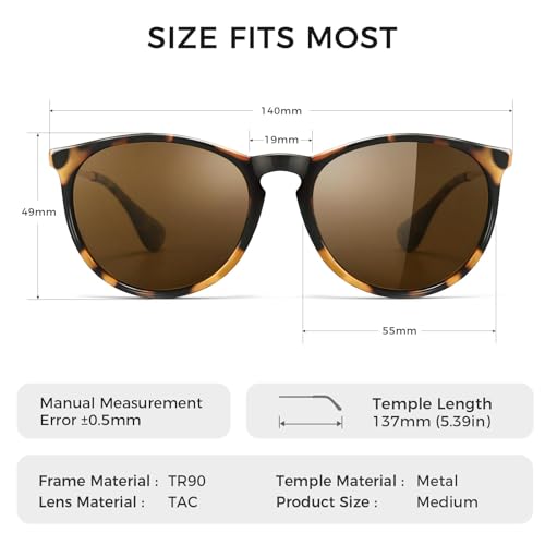 Image of SUNGAIT Premium Vintage Round Sunglasses for Women Men Classic Retro Trendy Style