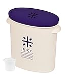 Pearl Metal RICE HB-2166 Rice Bin, Made in Japan, 11.0 lbs (5 kg), Navy, Measuring Cup Included, Rice Bag, Stock, Made in Japan