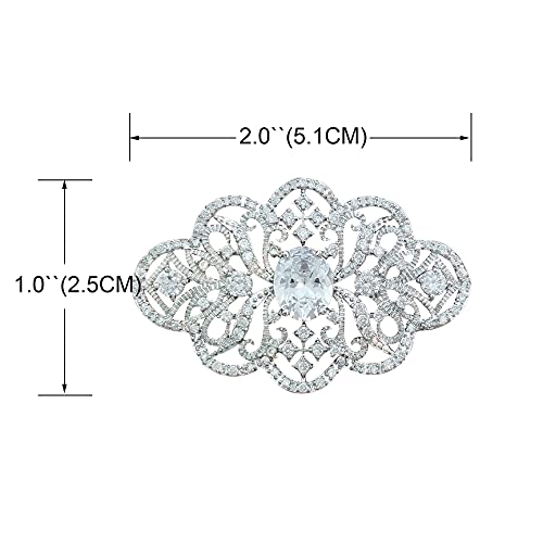 Yoqucol Elegant Wedding Brooch Pin Flower Shape Cubic Zirconia Crystal Simulated Pearl Bridal Brooch Jewellery For Women Girls #TOP1
