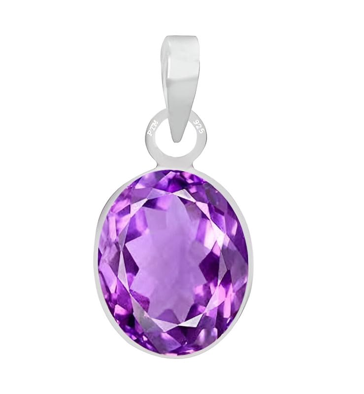 ptm Natural Amethyst/Kathela 3.25 Ratti to 10.25 Ratti or 3 Carat to 9.5 Carat Astrological Certified Gemstone bis Hallmark 925 Sterling Silver Pendant for Men & Women -nfba3-picture-12