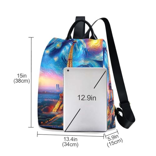 Mochila antirrobo mujer Paris bolso mochila impermeable con Torre Eiffel 3