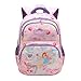 Sac a Dos Licorne Cartable Fille, Sac d'école Enfants Primaire Grande Capacité Sac Ecole Léger Ergonomique Cartables Scolaires pour Élève d'école Primaire 7-11 Ans(Rose Violet)