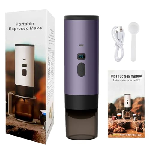 2026 avec port USB 72 puissance, pour un café frais en déplacement, avec réservoir d'eau de 90 ml, 12 modes (violet, taille unique)