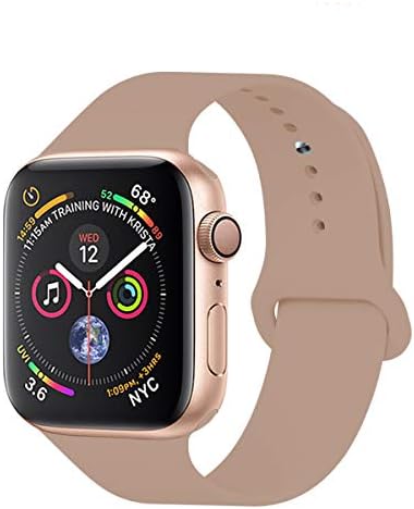YC YANCH Compatible with for Apple Watch Band 42mm 44mm, Soft Silicone Sport Band Replacement Wrist Strap Compatible with for iWatch Series 5/4/3/2/1, Nike+, Sport, Edition, S/M, Size, Walnut