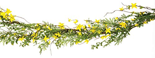 CWI Forsythia Garland 4ft Artificial Garland for Mantle Arch Table and Entryway