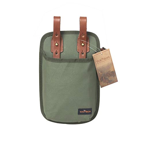 TOURBON - Borsa da bicicletta in tela e pelle con lucchetto a U