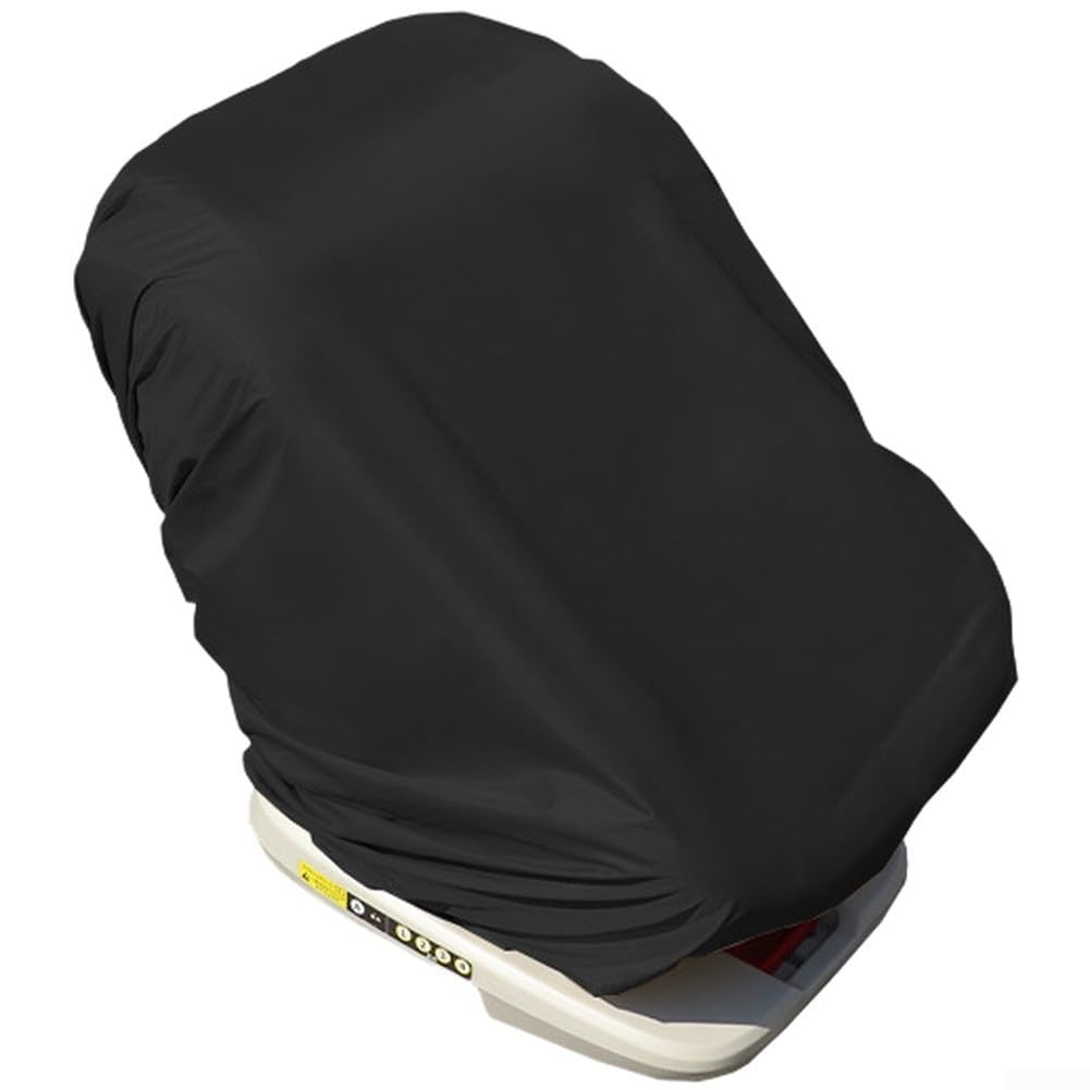 zeroupshop Car Baby Seat Protective Cover Oxford Cloth Moisture Resistant Sunshade, All-Stage Fit with Elastic Strap, Easy Clean and Anti-Aging Design(Black)