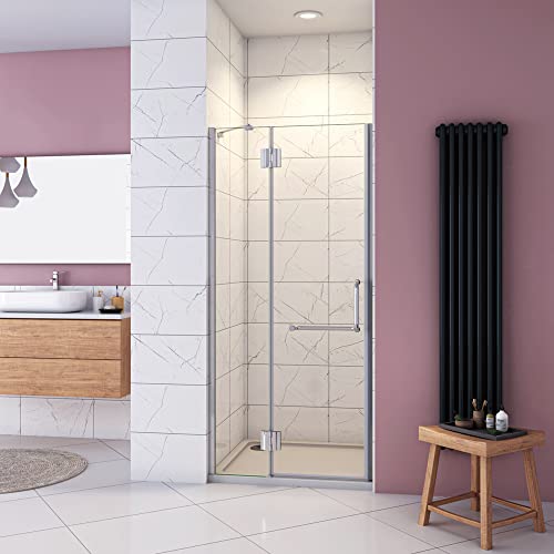 Box Doccia 90x190cm Per Nicchia Porta Battente Interno Esterno Con Barra Stabilizzatrice Angolo Con porta-asciugamano