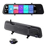 3 Channel Mirror Dash Cam 4G LTE OEM Rearview Mirror with Special Bracket Streaming Media WiFi Car DVR Recorder with Android 10.0 OS ADAS GPS Navigation Two Way Talks 24/7H Parking Mode Remote View