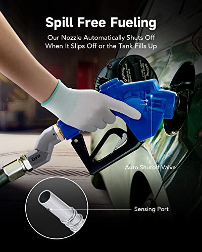 Orion Motor Tech Automatic Fuel Nozzle Kit, 3/4" Npt Auto Shut Off Fuel Nozzle With 360° Hose Swivel, Gas Fuel Transfer Refilling Nozzle With 15/16" Spout 16 Gpm Flow Rate For Gasoline Diesel Kerosene #TOP2