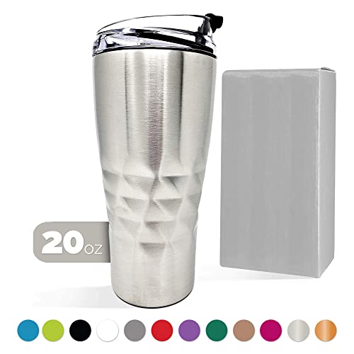 Primula Peak Hot Or Cold Thermal Tumbler - Triple Layer Copper Technology, 20 Ounce, Brushed Stainless Steel #TOP6