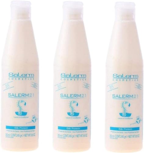 Salerm Cosmetics Salerm 21 Lot de 3 après-shampoings protéinés de soie sans rinçage 250 ml 750 ml