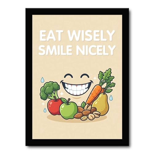 Image of JABSY Dentist Dental Gift Quote Frame Doctor Hospital Health Medical Wall Decor Poster Framed Gift (12X9 Inch Frame) (EAT)