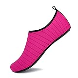 HYDLONGR Herren Damen Leichtgewicht Barfuß Aqua Socken Schnell Trocknend Barfuß Strand Wasser Schuhe Wasser Sport Schwimmen Schuhe Yoga Socken Schuhe red 8.5-9.5 Women/ 7.5-8 Men