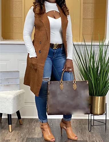 Image of Women's Casual Sleeveless Long Sweater Vest Open Front Cardigan Waistcoat