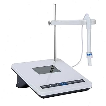 Lab pH Tester PH Meters with pH Buffer Powder E-201-C Electrodes Q9 Connector 2 Points Calibration pH Range 0.0014.00 Resolution 0.01 Manual Temperature Compensation LCD Display Method