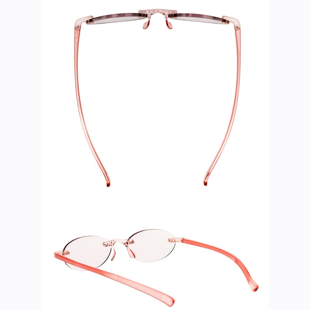 FREAZE Damen Brille +1.0 +2.0 Getönte Linse Lesebrille Randlos Anti Blaulicht Lesehilfe Blaulichtfilter Computer Brille Mit Brillenetui Geliefer (Size : +1.0)