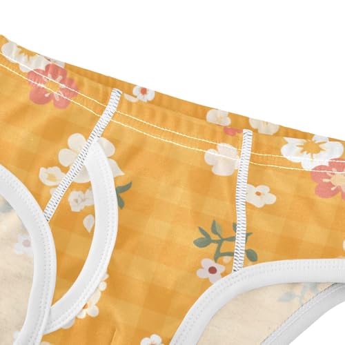 KLL Orange Gingham Baby Boys Pure Cotton Nighttime Underwear Breathable Children Undies4