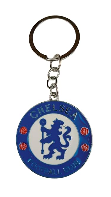 Premium Metal Real Madrid C.F. Manchester, Chelsea, Barcelona, Arsenal Silver Crest Keychain - Stylish Merchandise Accessory for Football Enthusiasts