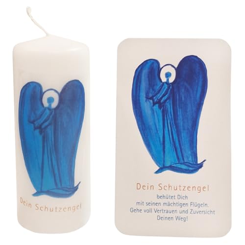 Vela azul de ángel de la guarda de 12 cm para Navidad, regalo de exámenes, cumpleaños, comunión, bautizo o como regalo de agradecimiento