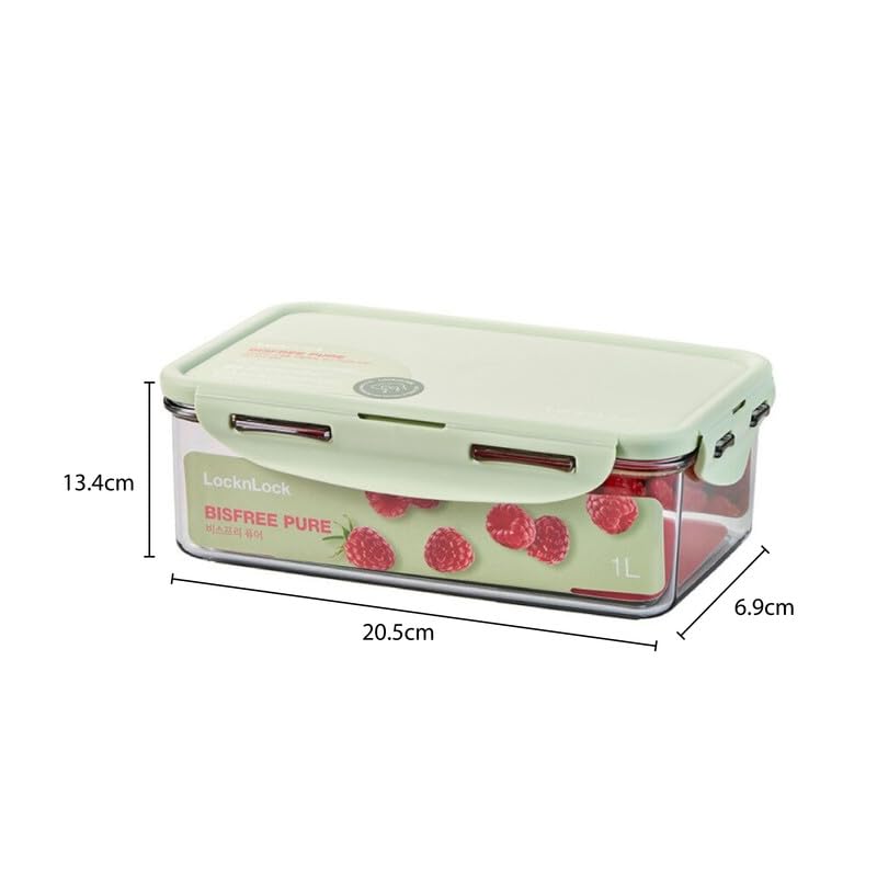 Image of LocknLock 1L Food Storage Containers (Pack of 2) | Airtight, Leakproof, BPA-Free Plastic Boxes | Stackable Kitchen Containers for Meal Prep, Fridge & Pantry Storage