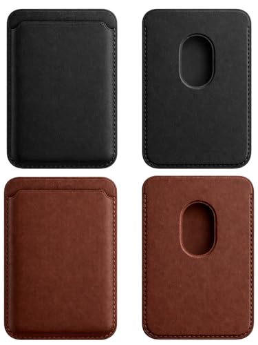 Image of MagSafe Compatible Wallet for iPhone | Strong Magnetic Card Holder | Slim Leather Wallet | Holds 2-3 Cards | Best for iPhone 17 /16 /15 /14 /13 /12