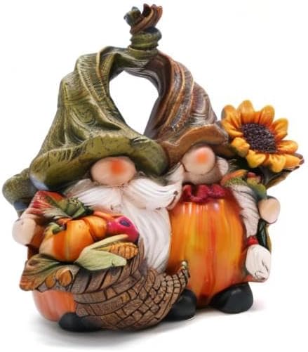 Pareja de Gnomos Calabaza de Acción de Gracias miniatura 8