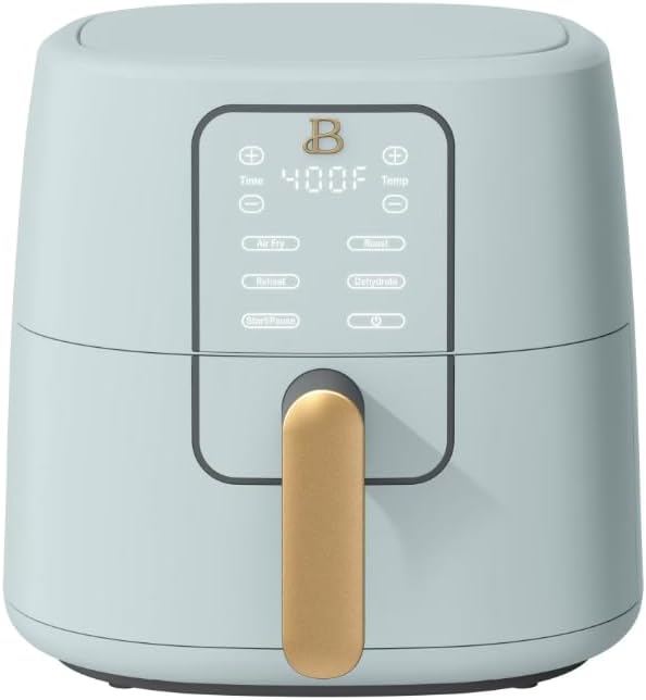 Beauti Air Fryer 6 Qt with TurboCrisp Technology, 1750 W, EverGood Ceramic Nonstick Coating, Compact Design (Hydrangea)