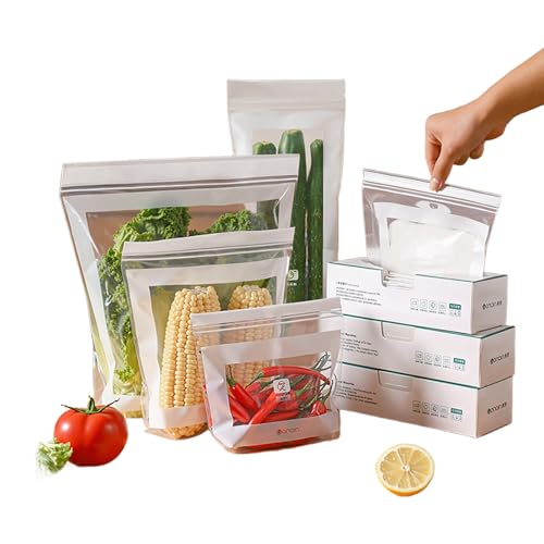 Bolsas Reutilizables Para Congelador | 85 Unidades De Bolsas Para Alimentos Y Refrigeración,Herméticas para Organizar, Comida, Carnes, Frutas y Sándwiches