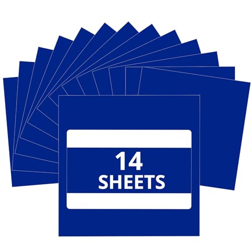 HTVRONT Royal Blue Permanent Vinyl for Cutting Machine - 14 Pack Blue Glossy 12 x 12 Permanent Vinyl Sheets for Craft Projects Royal Blue Adhesive Bundle Compatible with Cricut Cutting Machine