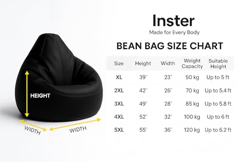 Image of Cover 4XL Without Beans with Footrest and Cushion Lounge Chair Luxury Bean Bag Cover with Footrest Without Beans (Red)