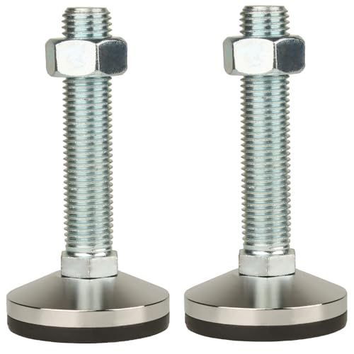 MUHOUZHINANG Heavy Duty Leveling Screw Leg,Leg Leveler 3.94" Dia Base,Adjustable Leveling feet M30 Thread, 5500 Lb Capacity,Capacity for Workbench, Machine, Cabinet (D100xM30x150,2 Pcs,Black)