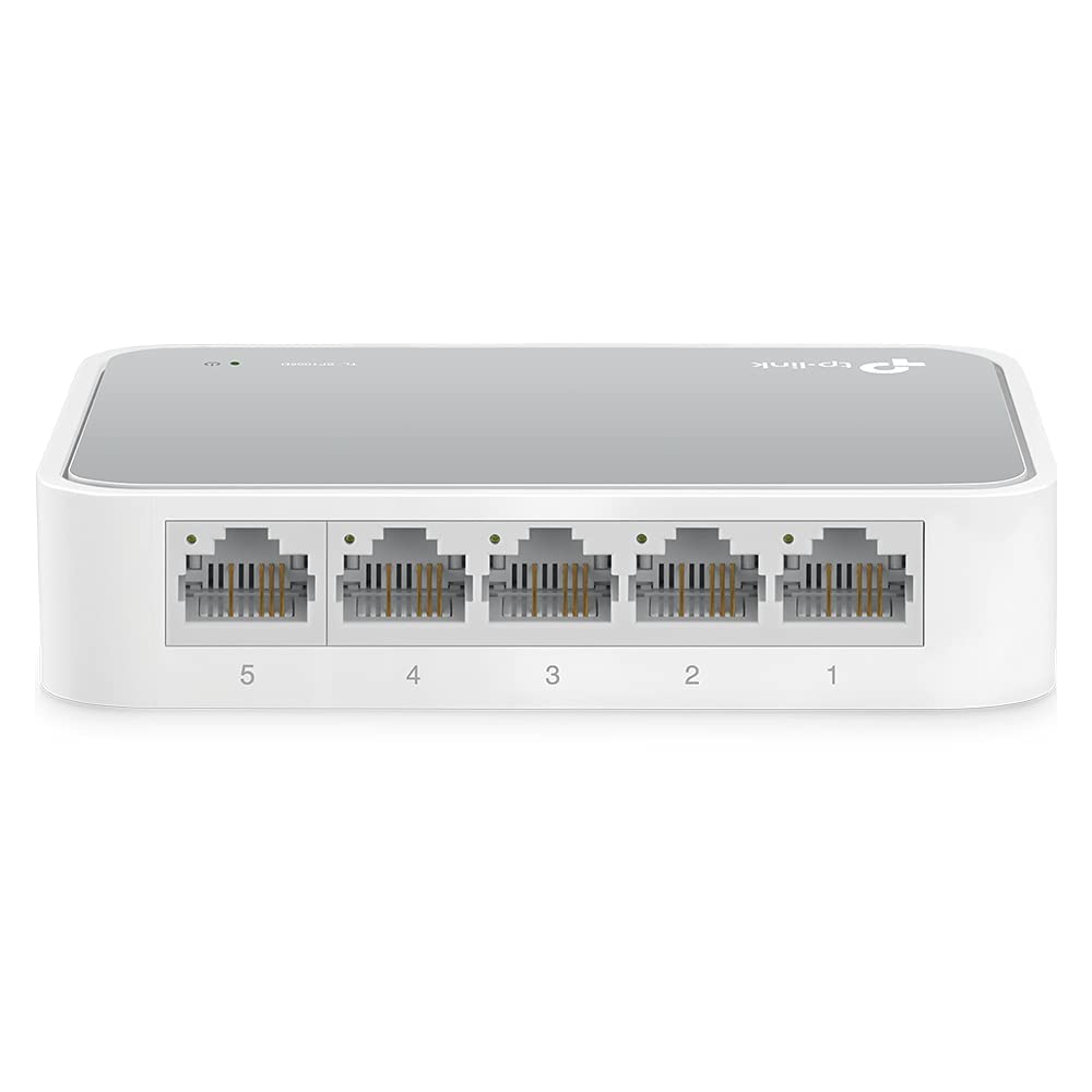 Ideal 5 Port 10/100 Mbps Fast Ethernet Switch | Desktop Ethernet Splitter | Ethernet Hub | Plug & Play | Fanless Quiet | Desktop Design | Green Technology | Unmanaged