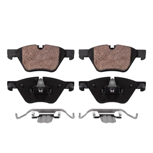 Image of Detroit Axle - Brake Pads for 2011-2016 BMW 528i, 2012-2016 528i xDrive, Ceramic Brake Pads w /Hardware 2013 2014 2015 Front and Rear Replacement Brakes [Excluding Performance Brakes]