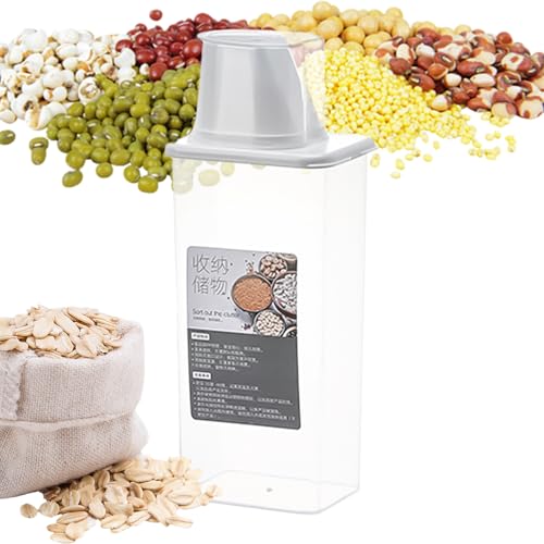 Caja de almacenamiento grande para cereales, con apertura a granel, recipiente transparente para arroz, harina, lentejas, café, azúcar y comida para mascotas, ideal para organización de cocina y