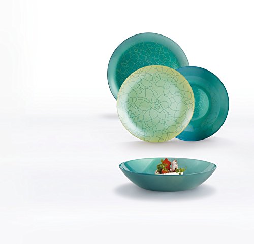 Luminarc L8283 Set Of 6 Dessert Plates 20 Cm Flower Design Green #TOP1