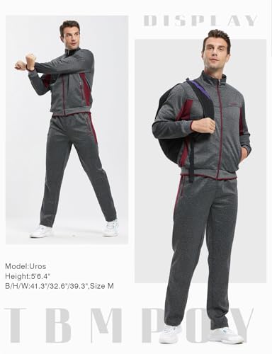Image of TBMPOY Men's Tracksuit Athletic Sports Casual Full Zip Sweatsuit