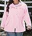 Bloggerlove Plus Size Lightweight Rain Jacket Women Waterproof Raincoat with Hooded Outdoor Hiking Windbreaker Pink 3XL