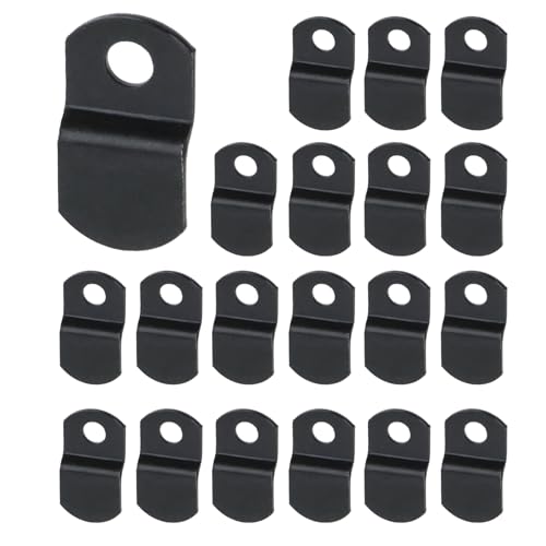 Image of T Tulead Canvas Offset Clips for Picture Framing 1 /8 inch Black Canvas Clip Offset Mirror Clamps Clips 20PCS with Screws