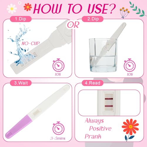Image of Skylety 3 Pack Fake Pregnancy Test Prank Kit - April Fools' Day Realistic Positive Result Joke Sticks Prank Fake Early Result Pregnancy Test for Hilarious Gags and Practical Jokes(Purple)