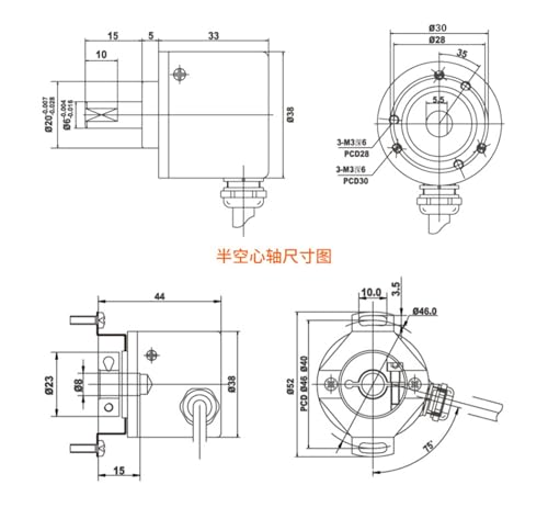 Encodeur absolu magnétique 0-360° | Capteur d'angle multitours sans contact 4-20mA - 7