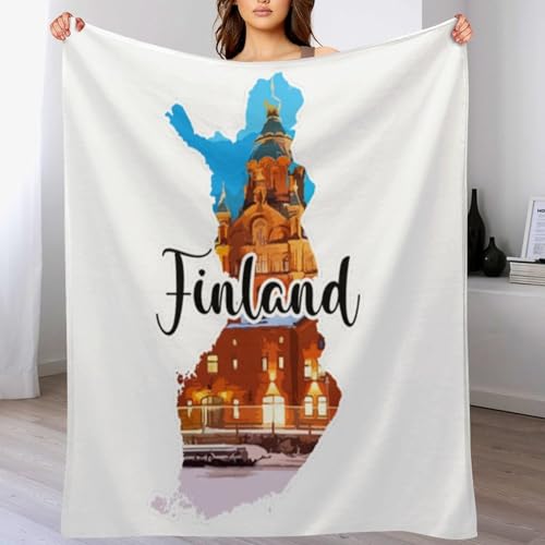 Couverture polaire peluche Finlande monument haut de gamme