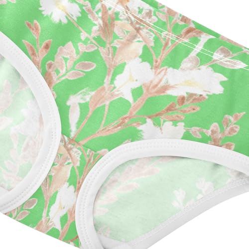 Pattern Girls Underwear Toddler 2t Cotton Panties for Girl Watercolor Floral Green Briefs Kids Undies4