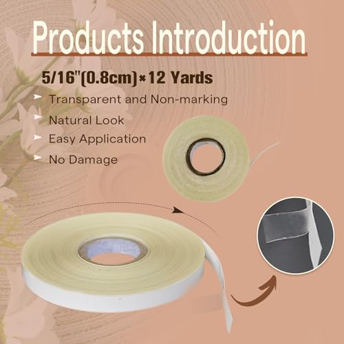 Image of Full Shine Replacement Tape Hair Extension Double Sided Tape Replacement Tapes for Hair Extension White 5 /16 inch(0.8cm)x12 Yards