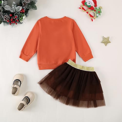 Image of FYBITBO Halloween Outfits For Toddler Girls Baby Kids Boo Sweatshirt Long Sleeve Shirt Tutu Skirt Dress Fall Clothes Sets