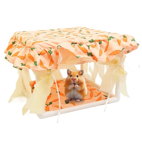 Genérico Casa para Hámster | Cueva Cama Suave y Acogedora para Erizo - Refugio con Puerta de Borlas y Lecho para Hámsteres Ratones Conejos y Chinchillas