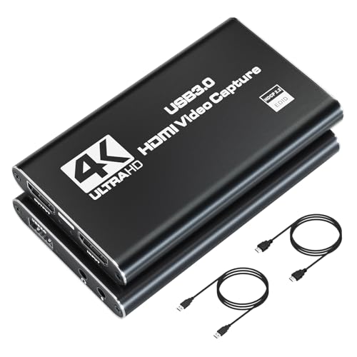 Bytebridges 4K HDMI Capture Card for Streaming, Full HD 1080P 60FPS Capture USB 3.0 Audio Video...