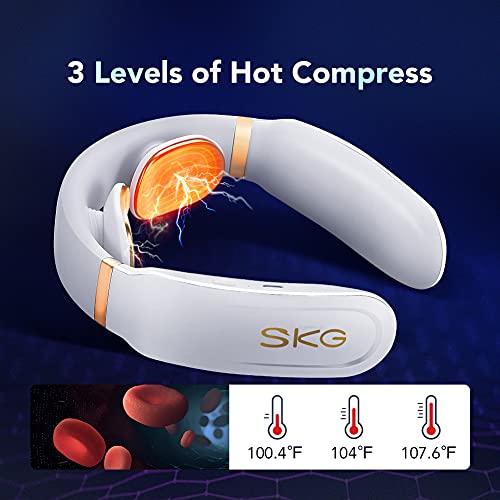 SKG K6 Neck Massager with Heat, Electric Neck Massage Cordless, 4 Modes 15 Levels Smart Deep Tissue Trigger Point… – תמונה 4