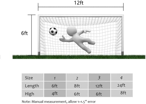 Soccer Goal Net, 12 x 6ft Soccer Goal Post Net for Sports Match Training (12X6FT), Grey - Image 3